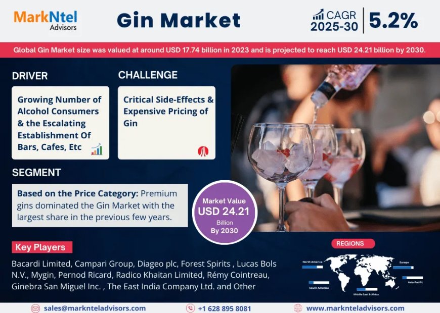 Global Gin Market Value and Growth Projections for 2025 - 2030